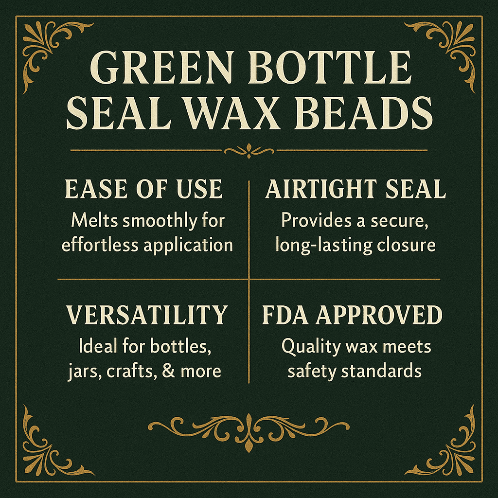 LD Carlson Green Bottle Seal Wax Beads 1 lb