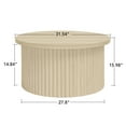 thumbnail image 4 of Fluted Coffee Table, Round Storage Table for Living Room, Farmhouse Accent End Table with Flip Lid Design and Non-Slip Pad for Small Spaces, Natural, 4 of 4