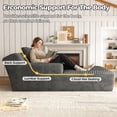 thumbnail image 3 of 67'' Oversized Chaise Lounge Chair, Cloud Plush Corduroy Sofa Bed for Living Room, Modern Deep Seat Sleeper Couch with Back Cushion, No Assembly Required, (Charcoal), 3 of 12