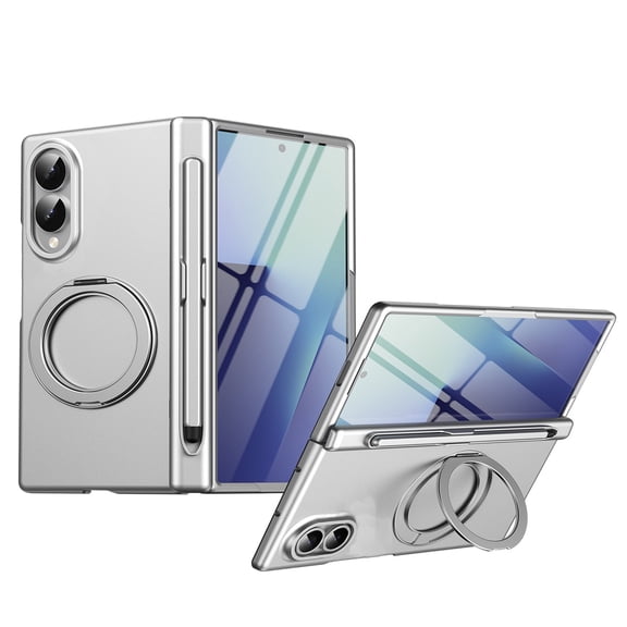 FLURIKA for Samsung Galaxy Z Fold 8 Case with S Pen Holder & Stylus, [Compatible with Magsafe][Screen Protector] Magnetic Full Body Hinge Protection Dustproof Cover, Silver