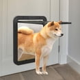 thumbnail image 1 of Puerta con mosquitera para mascotas, puerta para gatos, ventana, perrito con tornillos, cerradura de 2 vías, fácil instalación, puerta con solapa Negro, 1 of 8