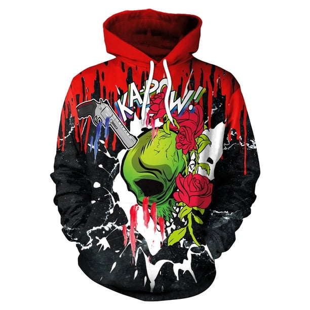 Sudadera con capucha ajustable Y2K para pareja, jersey de gran tamaño, chándal con estampado de calavera de Halloween, ropa Tie Dye, Otoño e Invierno
