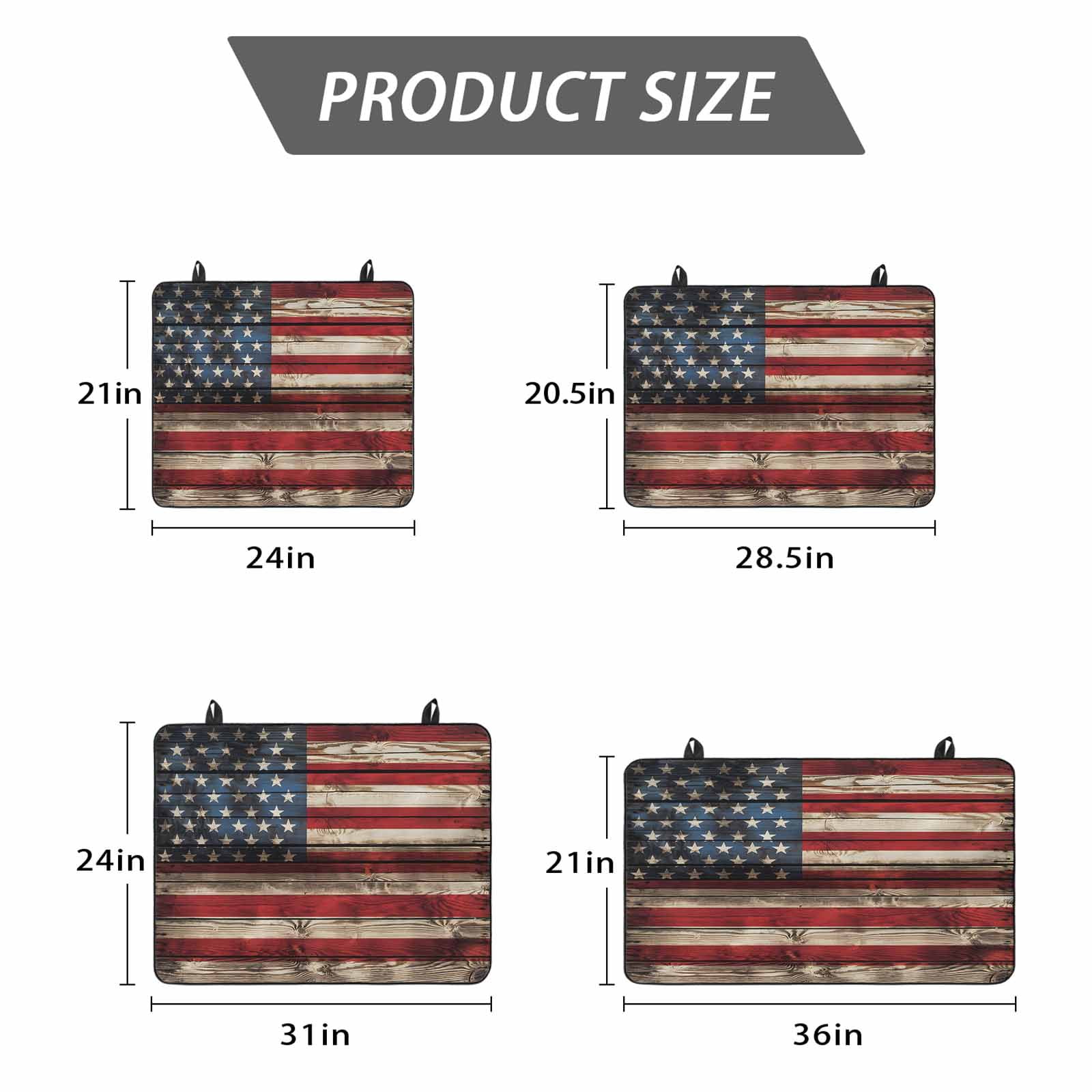 Retro American Flag Stove Top Cover for Electric Stove, Heat-proof & Non Slip Glass Top Stove Cover Protector, Red Blue Flag Vintage Wooden Kitchen Flat Cooktop Rubber Mat 24x21 Inches