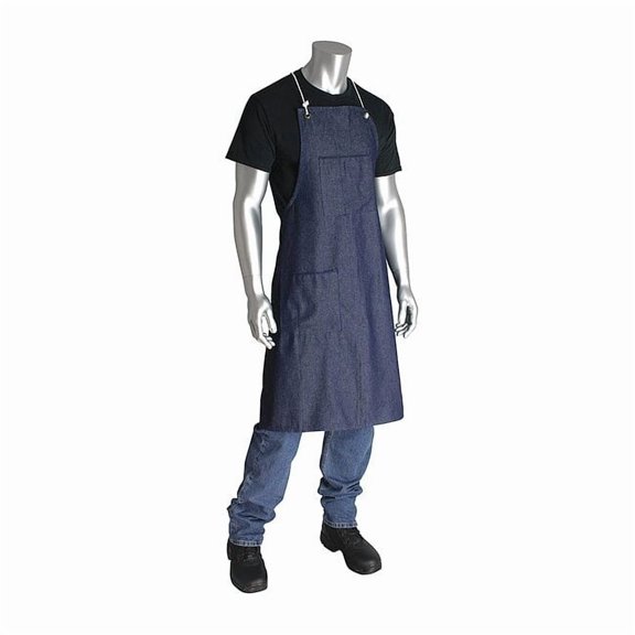 West Chester Protective Gear Bib Apron,48inLx36inW,Blue,8 mil,PK12 UPB-48