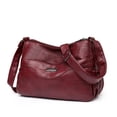 thumbnail image 2 of Bmisegm Women Shoulder Bag Fashionable New Pattern Retro Solid Color Large Capacity Zipper Versatile Messenger Bag Mens Purses or Shoulder Bags Red One Size, 2 of 6