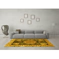 thumbnail image 3 of Ahgly Company Machine Washable Indoor Square Medallion Yellow Traditional Area Rugs, 6' Square, 3 of 4