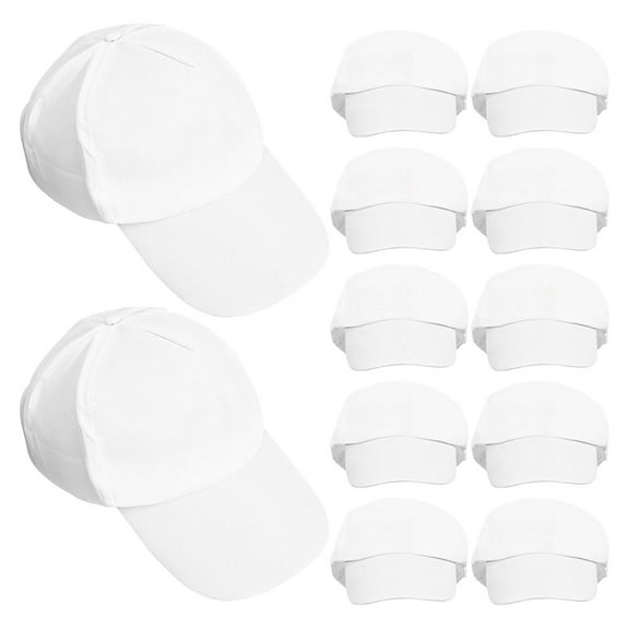 Tineasur  12Pcs White Blank DIY Painting Hats for Boys Girls Children Cotton Curved Brim Adjustable Fit