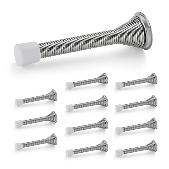 Tapones de puerta Ravinte Spring con parachoques de goma, paquete de 12