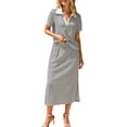 thumbnail image 3 of Women'S Skirt Sets 2 Piece Outfits Summer Casual Striped Short Sleeve Skirt and Top Set White XL, 3 of 10