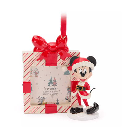 Disney Parks Santa Mickey Photo Frame Christmas Ornament New with Tag