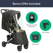 Colugo Compact Stroller - One Hand Fold Lightweight Stroller, Travel Stroller with Rain Cover, Backpack and Cup Holder, Olive