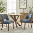 thumbnail image 5 of Vknow Furniture Wooden Dining Chairs Set of 4, Modern Fabric Upholstered Dining Room Chair Kitchen Chairs, Farmhouse Dinner Chair for Kitchen Dining Room,Navy, 5 of 10