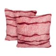 thumbnail image 3 of Home Soft Things Plush Striped Faux Fur Pillow Covers, Set of 2, 20"x20", Finch Stripe-Lilac, 3 of 5