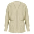 thumbnail image 4 of CHGBMOK Women's Jacket Solid Open Front Cardigan Soft Pocket Long Sleeve Coat Outerwear, 4 of 5