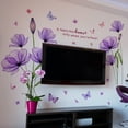 thumbnail image 4 of LADIGASU Inglés Flores Púrpuras Pared Pegatinas Adhesivo Mural, 4 of 6