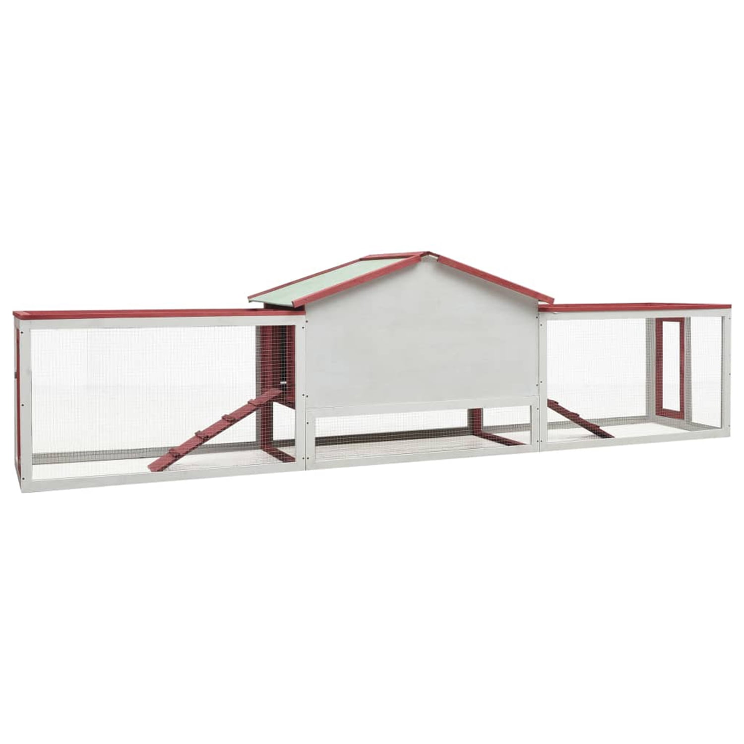 Pefilos 122" Multi-Level Wooden Rabbit Hutch with Run Outdoor and Indoor Bunny Condo, Large Rabbit House with Green Roof and Easy-Clean Tray, Red Pefilos 122" Multi-Level Wooden Rabbit Hutch with Run Outdoor and Indoor Bunny Condo, Large Rabbit House with Green Roof and Easy-Clean Tray, Red