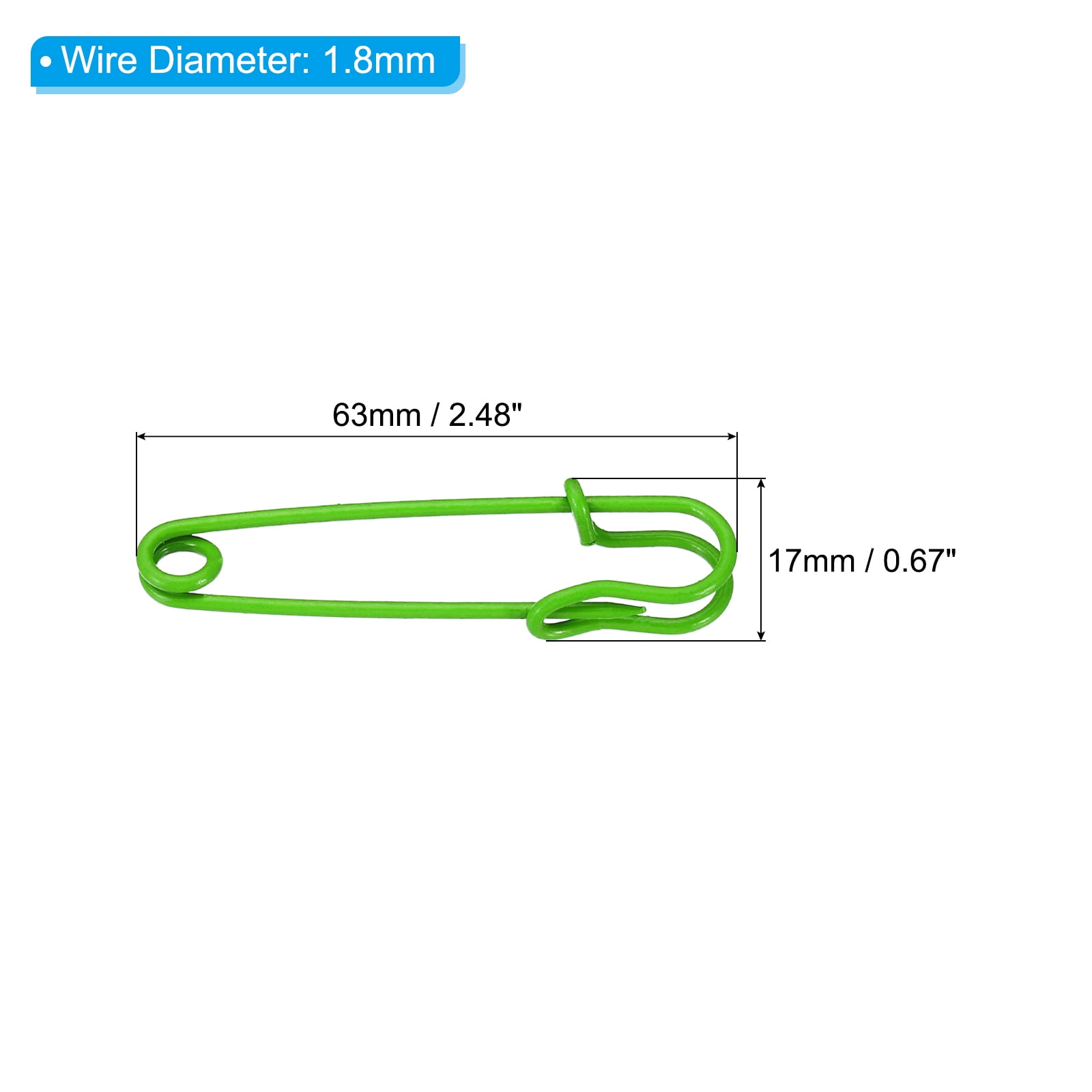 Unique Bargains Durable and Versatile Safety Pins Sewing Pins Green 2.48 Inch