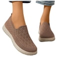 thumbnail image 6 of Duqingm Women'S Loafers & Slip-Ons Women's Knitted Flat Shoes Lightweight Comfy Loafers Footwear Casual Breathable Mesh Walking Shoes Coffee,8, 6 of 7