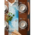 thumbnail image 2 of ERUNPONLY Ocean Table Runner - 70 Inch Long Beach Sand Blue Sky Waves Scenery Summer Horizon Cotton and Linen Blended Dress Scarves Farmhouse Table Runner for Kitchen Dining, Coffee Table, 13" x 70", 2 of 8