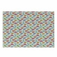 thumbnail image 1 of Dinosaur Cutting Board, Variety of Dinosaurs in Colorful Cartoon Style Archeology Pattern Summer, Decorative Tempered Glass Cutting and Serving Board, Small Size, Multicolor, by Ambesonne, 1 of 1