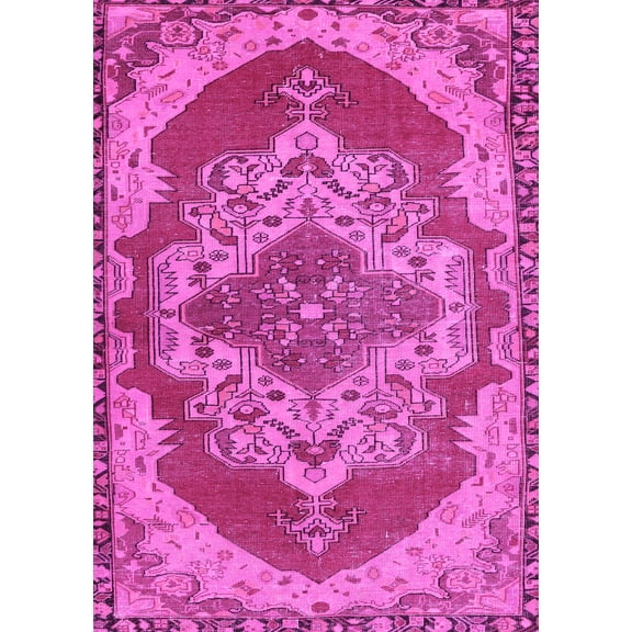 Ahgly Company Indoor Rectangle Persian Pink Traditional Area Rugs, 5' x 7'