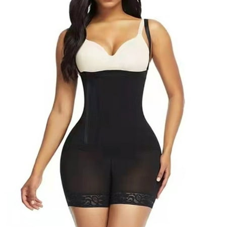

Clearance! Holloyiver Firm Tummy Compression Bodysuit Shaper with Butt Lifter Womens Breastplate Waist Belt Slimming Body Waist Trainer Shapeware Hip Tucks In Pants Black