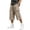 Beige, variant on Mens Capri Cargo Shorts- Casual Loose Fit Elastic Waist Drawstring Outdoor Hiking Straight Leg Lightweight Long Shorts with Multi Pockets Purple Size XL