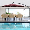 thumbnail image 6 of EastVita 10FT offset patio umbrella with solar lights 32 LED Lights with Infinite Tilt and Cross Base for Deck Pool Garden Backyard (Wine Red), 6 of 9