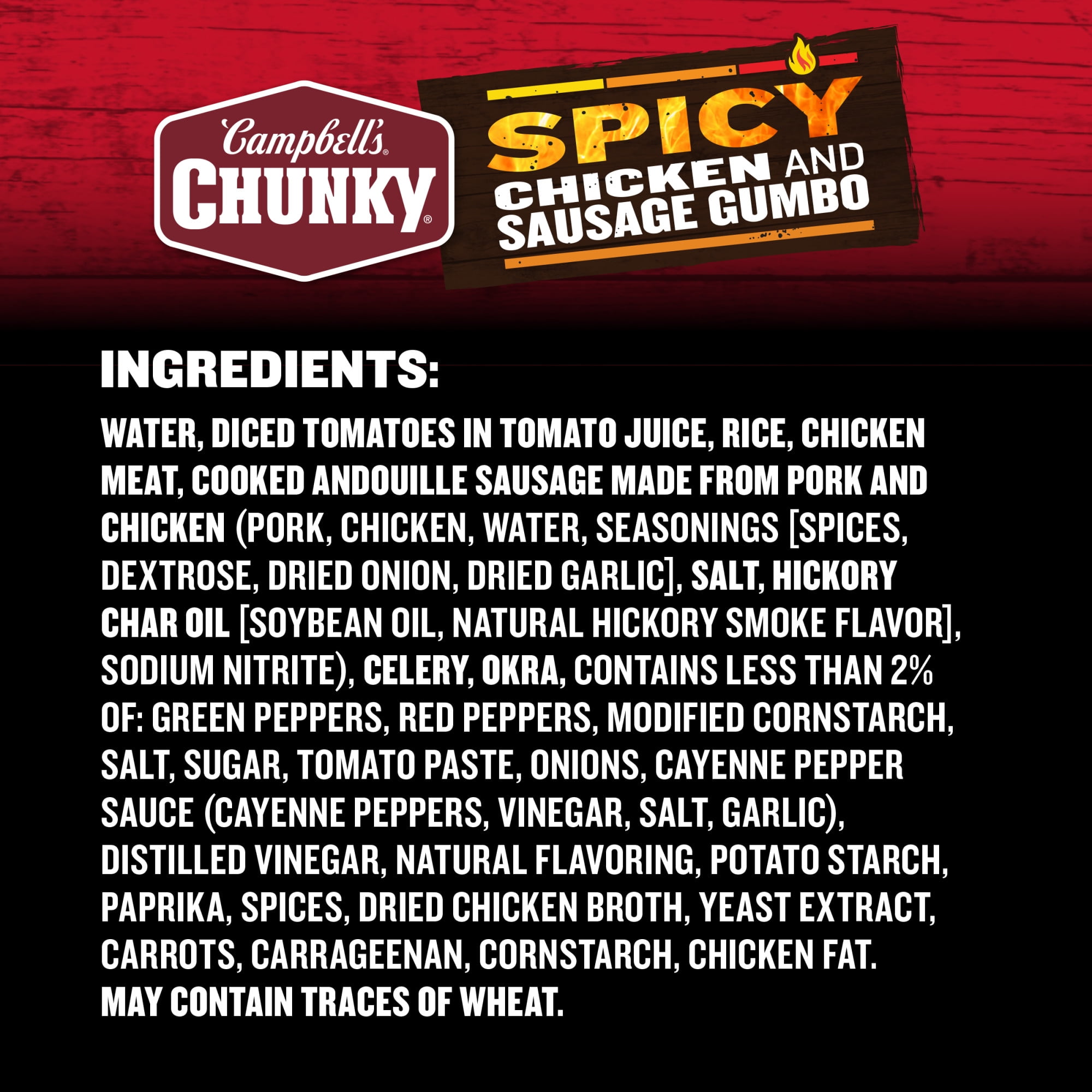 (12 pack) Campbell's Chunky Soup, Spicy Chicken and Sausage Gumbo, 18.8 oz Can