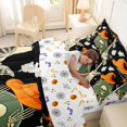 thumbnail image 5 of Homewish Cartoon Halloween Skeleton Witch Hat 7-Piece Twin Bedding,Tomb Ghost Pattern Bedding Comforter Set,Black Green Orange,Halloween Reversible, 5 of 8