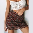thumbnail image 2 of A Line Skirts For Women Mid Length Floral Printed Mesh High Waist Double Layer Slim Pack Skirt Mini Skirt, 2 of 9