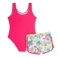 thumbnail image 5 of BOBOGOJP Girls Swimsuit One Piece Bathing Suit with Tropical Print Shorts Adjustable Strap Swimwear for Teens Size 9-16 Hot Pink for Size 9-10 Years, 5 of 9