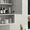 thumbnail image 2 of Farmhouse Bathroom Wall Cabinet with Adjustable Shelf - 22.75" White Wall Mounted Medicine Cabinet for Bathroom & Laundry Room Storage, 2 of 9