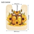 thumbnail image 3 of Toilet Rug U-Shaped Bathroom Rugs Non-Slip Soft Plush Machine Washable Contour Bath Mat Sunflowers Honey Jars Bee 24x20, 3 of 9