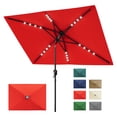 thumbnail image 4 of Memoryfield 10' x 6.5' Solar Rectangular Patio Umbrella with LED Lights, Outdoor Market Umbrella, 6-Rib Table Umbrella for Garden, Deck & Lawn, Red, 4 of 8