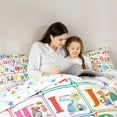 thumbnail image 4 of Homewish Colorful Personalized Initial Letter 7 Pieces Bedding Comforter Set for Kids,Kawaii Animal Full Bedding Set Lightweight,Geometric Plaid Fitted Sheet Flat Sheet,Lightweight Room Decor, 4 of 8