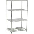 thumbnail image 2 of Nexel Nexelon, 4 Tier, Wire Shelving Unit, 1 Heavy Duty Shelf, 60"W x 18"D x 74"H, 2 of 3