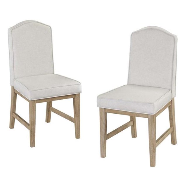 Homestyles Cambridge Wood Dining Chair Pair in Off White