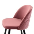 thumbnail image 6 of Bar Stool Chair Barstool, Set of 2, Velvet, Metal Steel, Pink, Modern Contemporary Urban Design, Bar Pub Cafe Bistro Hotel Restaurant Hospitality, 6 of 10
