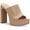 Dark Almond Smooth, variant on Womens Black 1" Platform Comfort Rali Open Toe Block Heel Slip On Dress Heeled Sandal 9.5 M