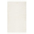 thumbnail image 2 of SAFAVIEH Casablanca Albert Solid Striped Wool Shag Area Rug, Ivory, 5' x 8', 2 of 9