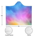thumbnail image 3 of Wearable Blanket,Rainbow Tie Dye Cloud Pattern Hooded Wearable Flannel Blanket for Adults & Teens,Winter Poncho Shawl Wrap Cape Cozy Anti-Pill,50"x60", 3 of 5