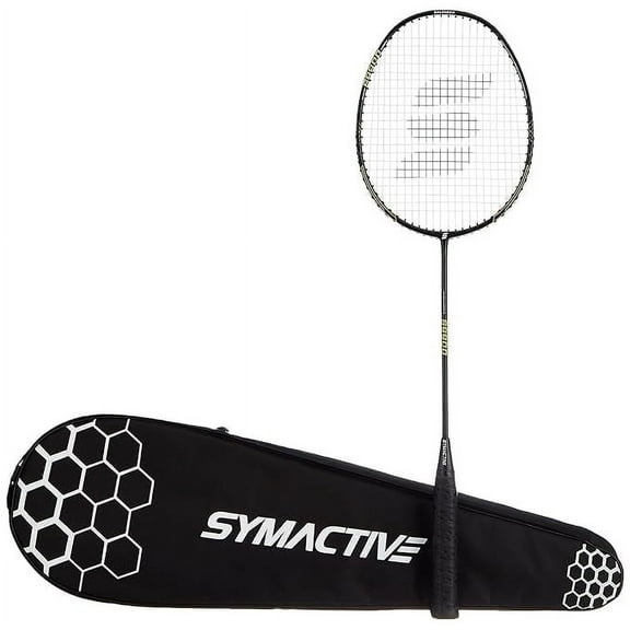 Symactive Full Graphite High Performance Badminton Racquet - Advanced Pro Power, Black, S9900 (with Cover)