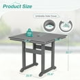 thumbnail image 5 of DYCANPO 35'' Outdoor Dining Table with Umbrella Hole, HDPS Square Patio Table, Gray, 5 of 7