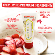 Jack N’ Jill Fluoride-Free Kids & Baby Toothpaste with Xylitol, Strawberry Flavor, Safe if Swallowed When Used as Directed, 1.76 oz Tube