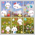thumbnail image 4 of Naiovety 9 Uds huevos de Pascua pegatinas de ventana de pared conejito colorido regalos juguete electrostático extraíble calcomanías Kits de decoración para fiestas, 4 of 6