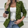thumbnail image 2 of XPMWRP Women's Floral Jacquard Button Blazers Long Sleeve Lapel Work Office Suit Slim Jackets Fall Winter Fashion Coats with Pockets Green L, 2 of 4