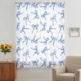 thumbnail image 3 of Purple Blue Bow Ribbon Sheer Curtains 84 Inches Long, Vintage Modern Art Bowknot Light Filering Curtains, Breathable Simi Curtain Privacy Drapes for Living Room Bedroom Lightweight Window Treatment, 3 of 9