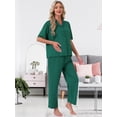 thumbnail image 3 of DARING DIVA Women's Maternity Nursing Pajama Sets Breastfeeding Button Down S Deep Green, 3 of 7