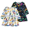 thumbnail image 5 of MXIEZI Baby Girls Long Sleeve Printed Dress Newborn Spring Fall Casual Cute Princess Dress for Kids Girls 6 Months - 6 Years, 5 of 7